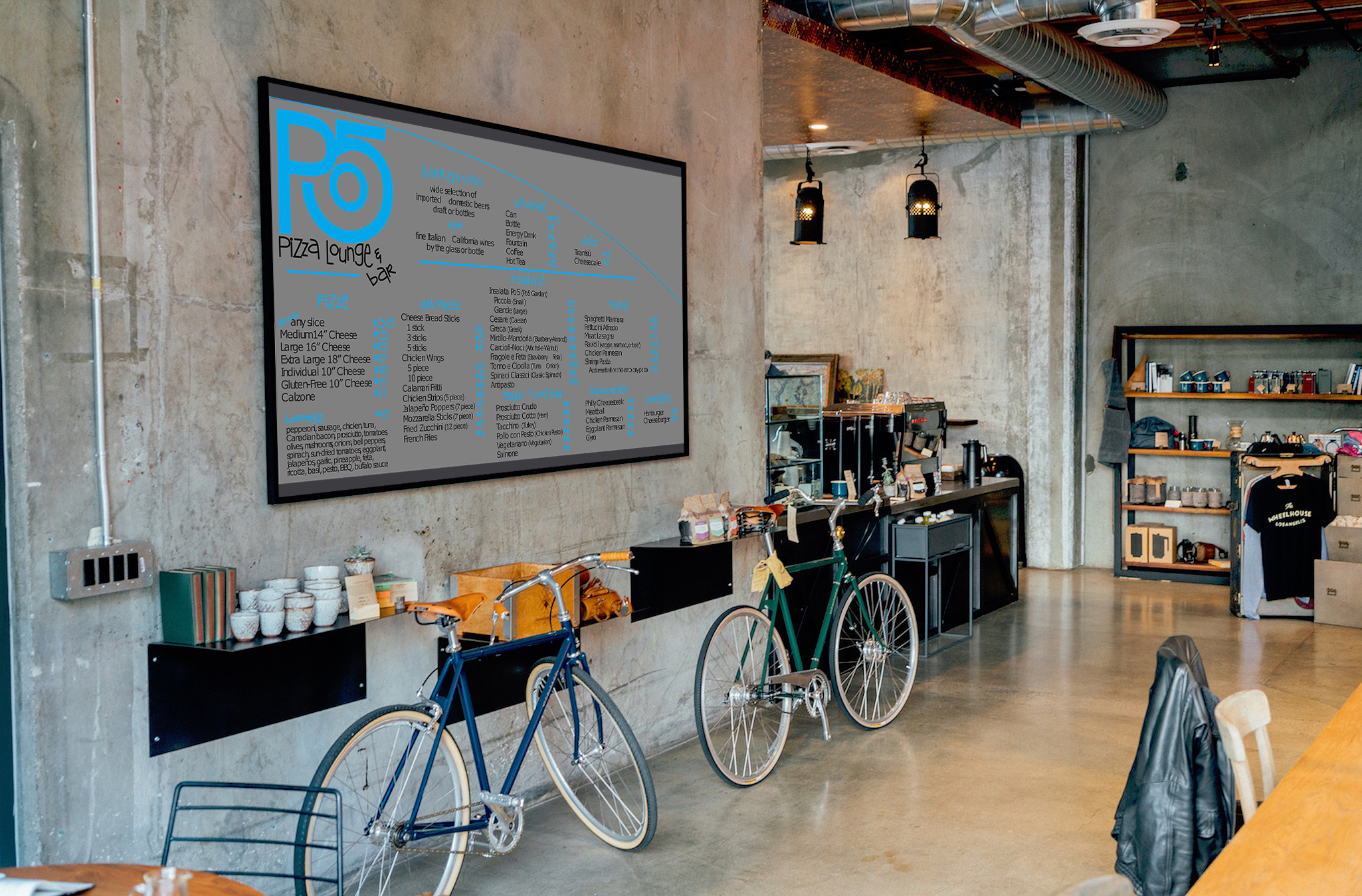 inside wall menu